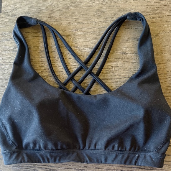Victoria’s Secret Sport Black Strappy Bralette - Size Small Light Support - Picture 3 of 5